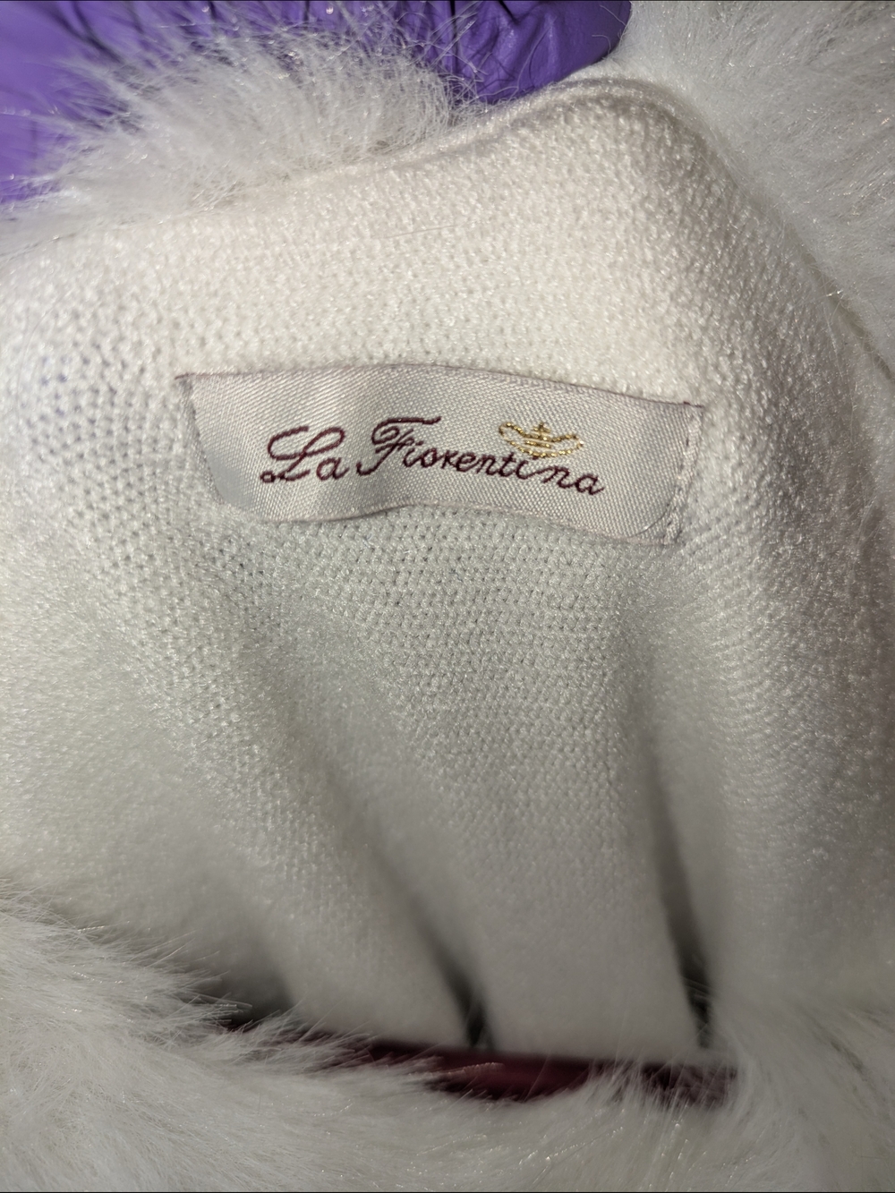 La Fiorentina White Embellished Poncho with Faux Fur Trim - One Size(MSRP: $269) - Picture 6 of 10
